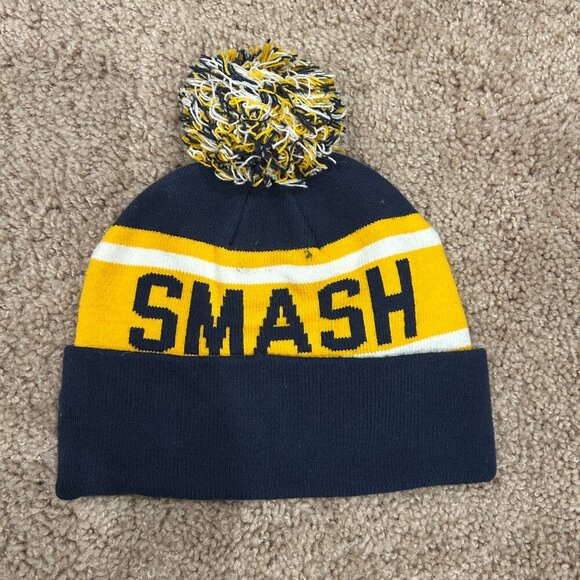 Nashville Predators Knit Smash Stripe Beanie Pom Winter Hat One Size - Picture 2 of 3